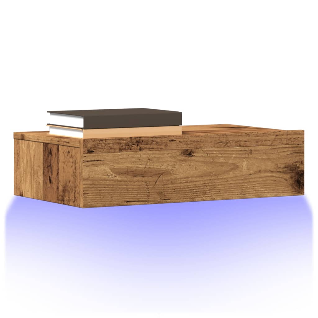 vidaXL Szafki telewizyjne z LED, 2 szt., stare drewno, 60x35x15,5 cm