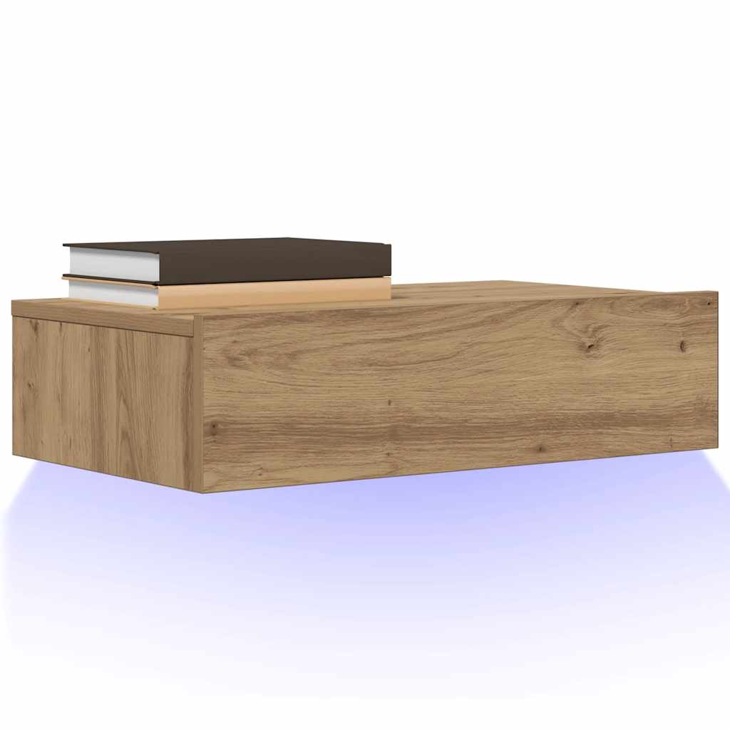 vidaXL Szafka telewizyjna z LED, dąb artisan, 60x35x15,5 cm