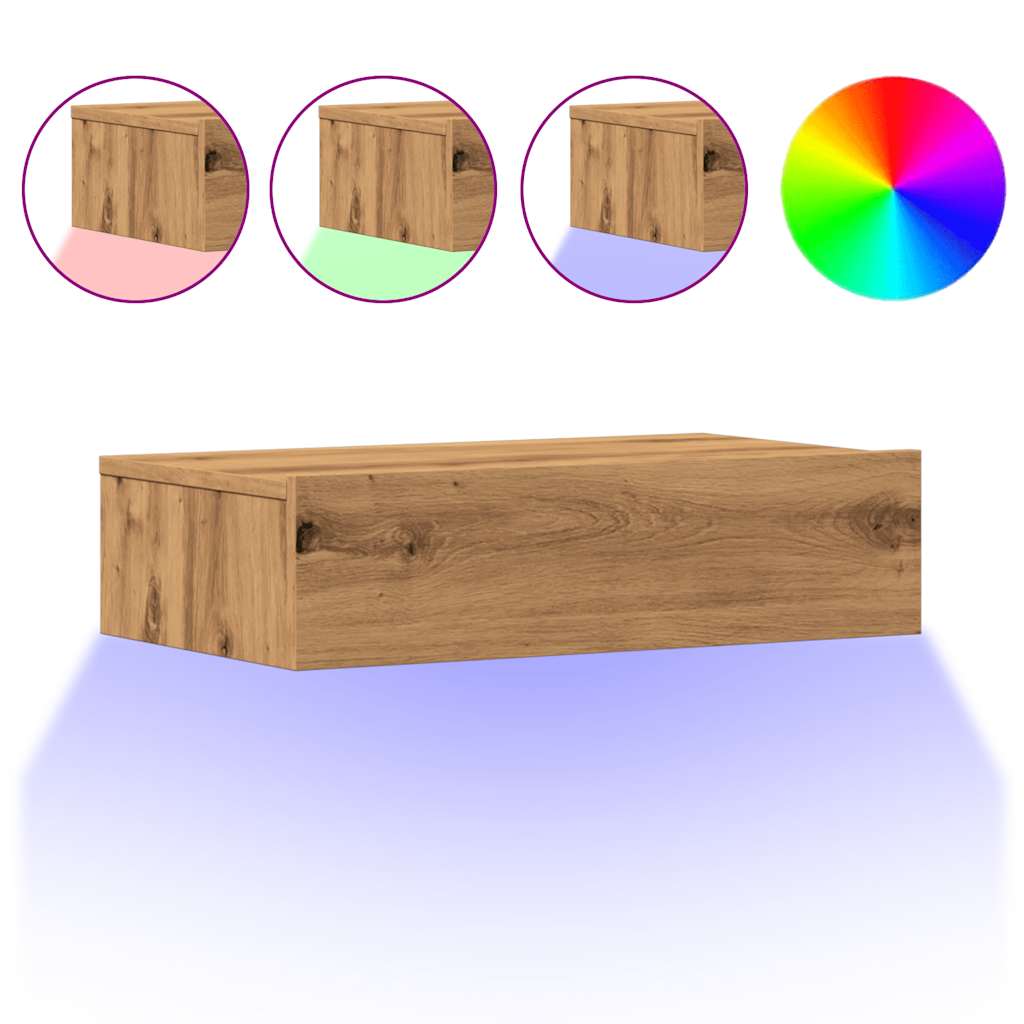 vidaXL Szafki pod TV z LED, 2 szt., dąb artisan, 60x35x15,5 cm