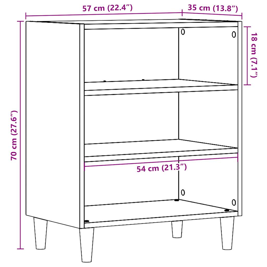 vidaXL Szafka, stare drewno, 57x35x75 cm, materiał drewnopochodny