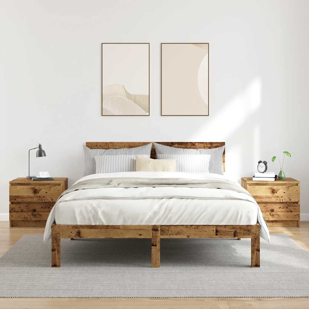 vidaXL Szafki nocne, 2 szt., stare drewno, 50x40x43.5 cm