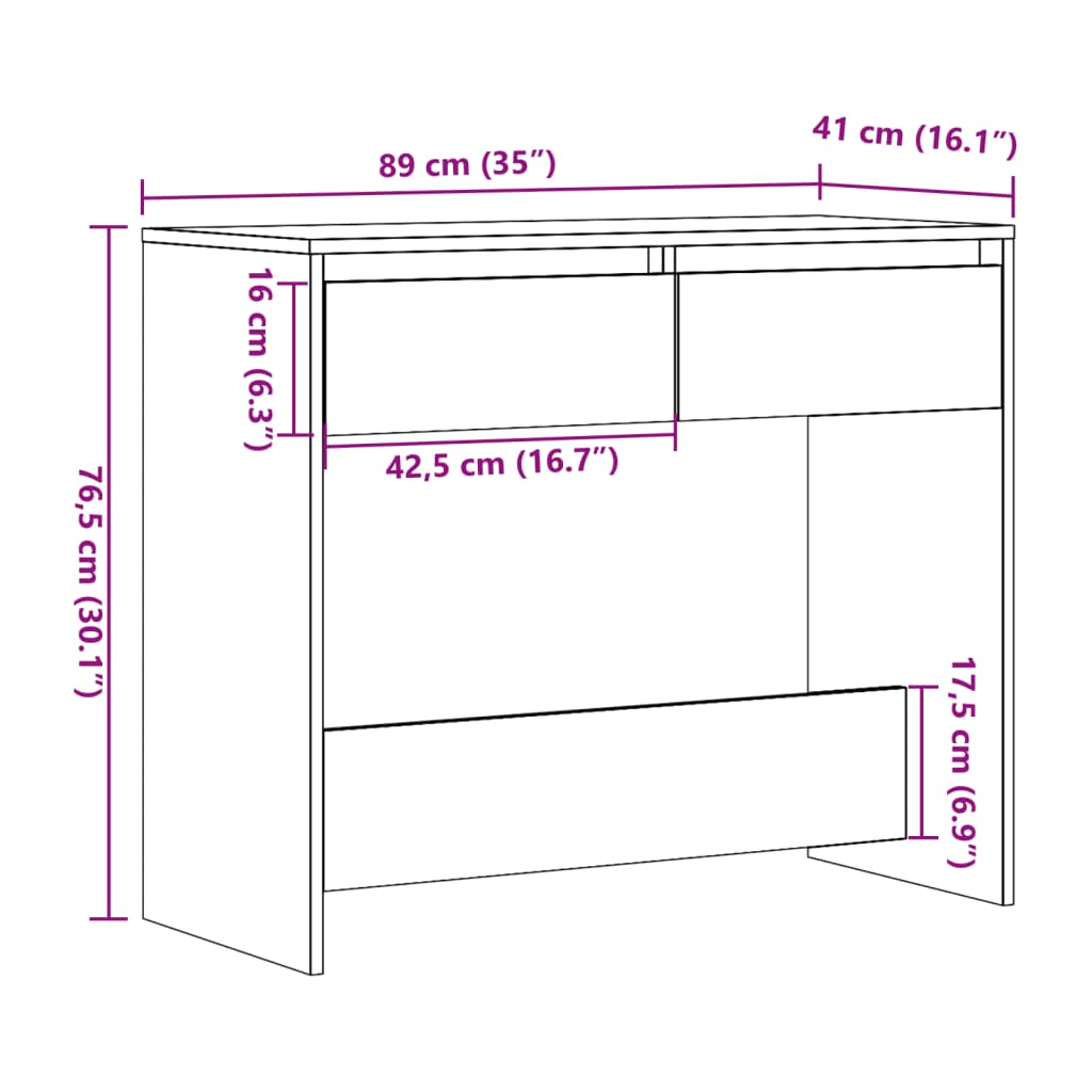 vidaXL Stolik konsolowy, stare drewno, 89x41x76,5 cm