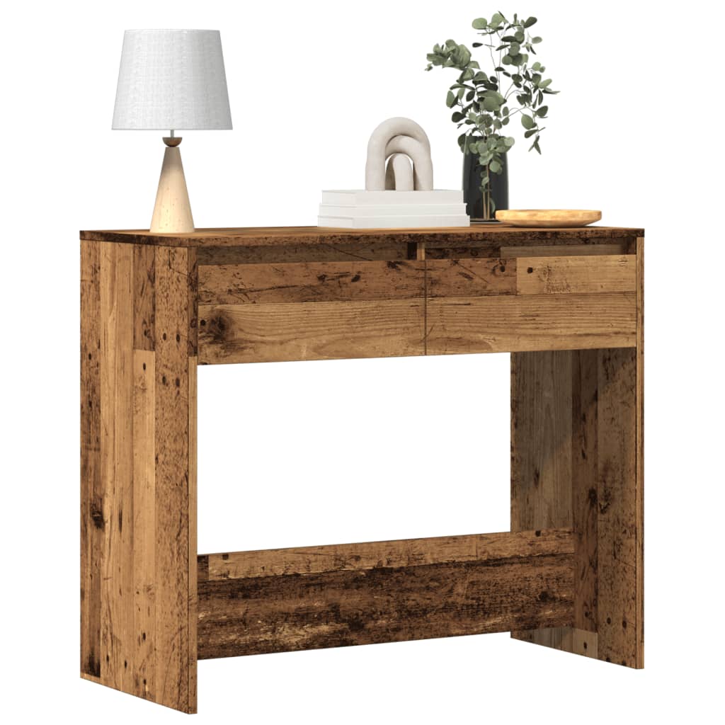 vidaXL Stolik konsolowy, stare drewno, 89x41x76,5 cm