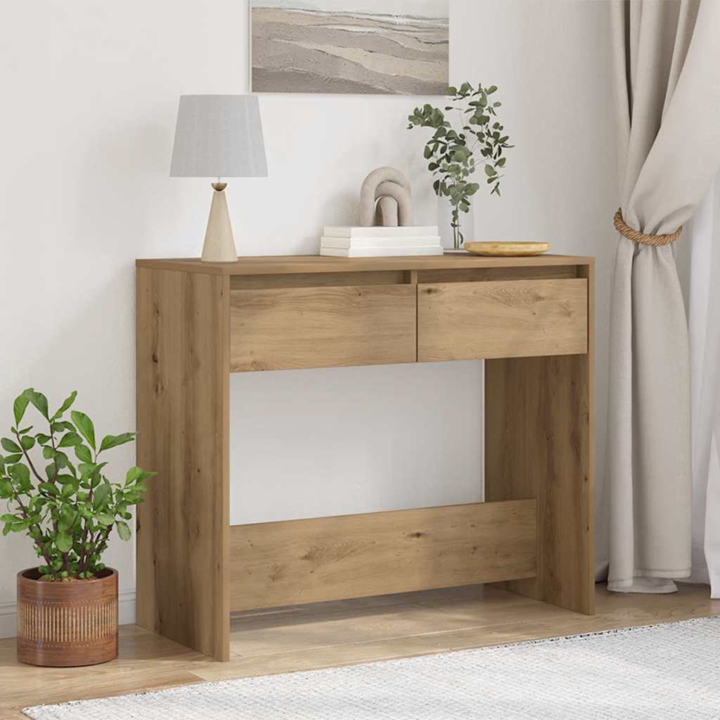 vidaXL Stolik konsolowy, dąb artisan, 89x41x76,5 cm