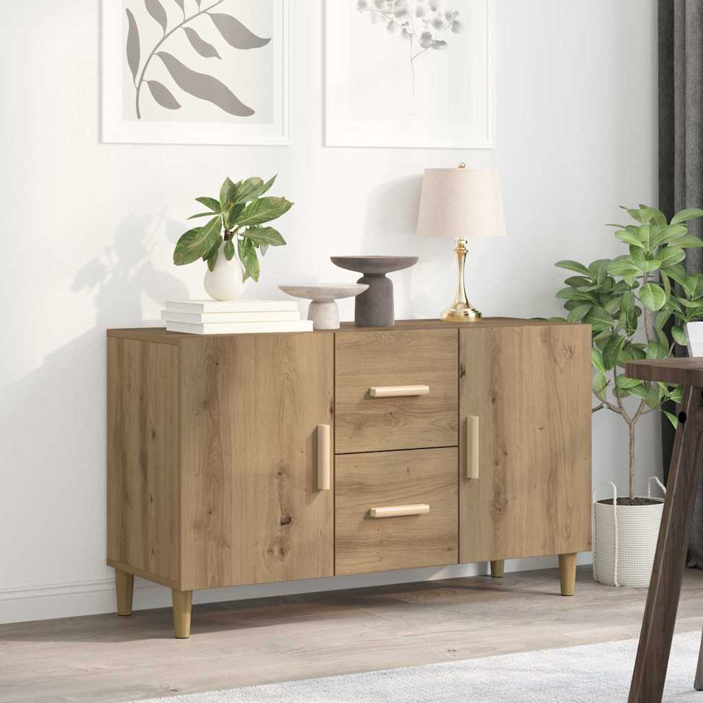 vidaXL Komoda, dąb artisan, 100x36x60 cm, materiał drewnopochodny
