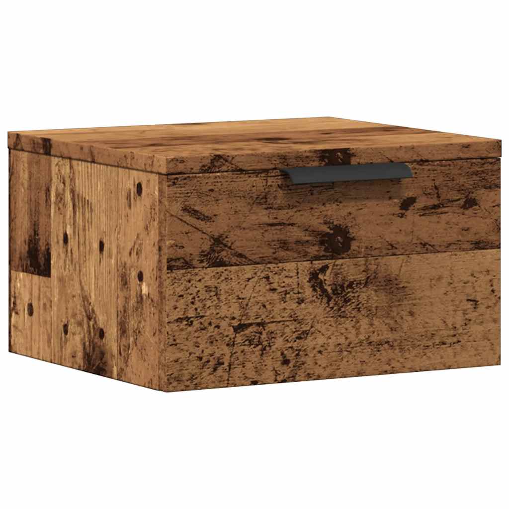 vidaXL Wisząca szafka nocna, stare drewno, 34x30x20 cm