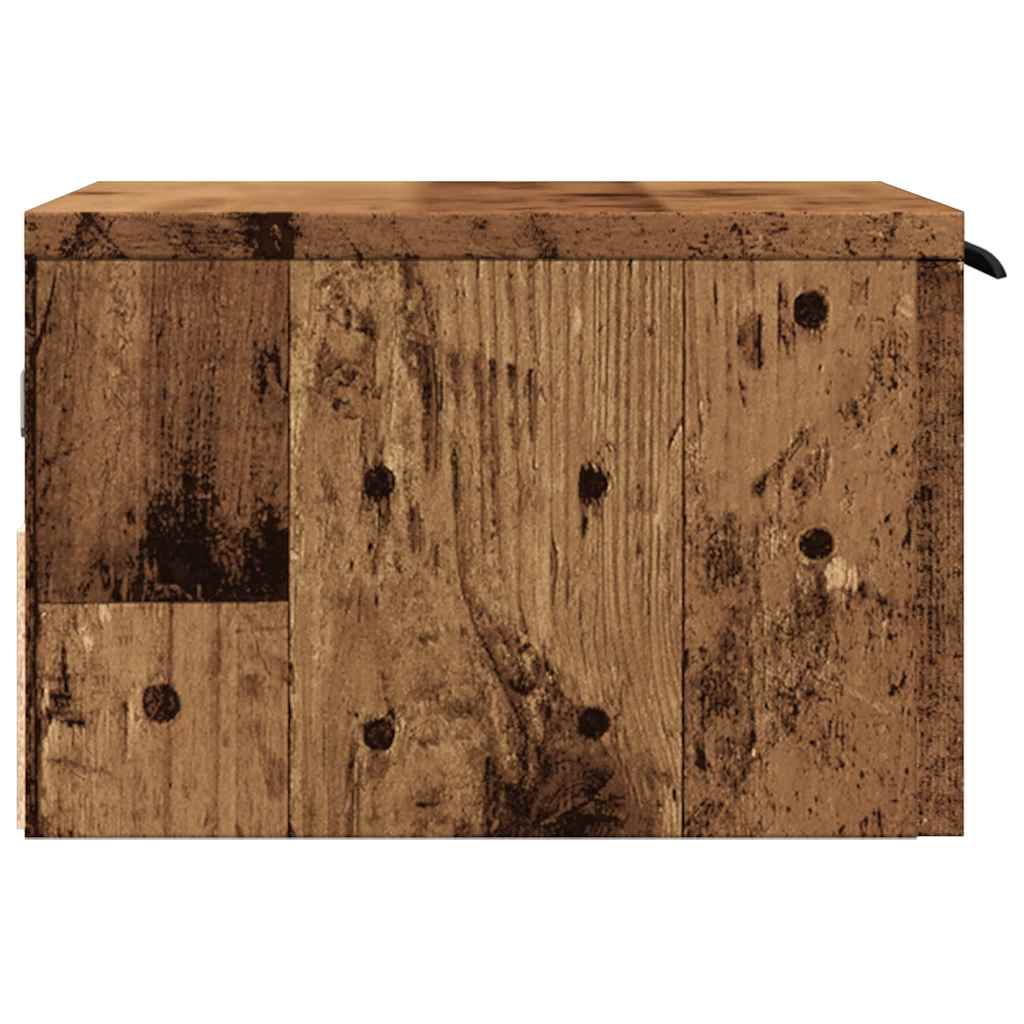 vidaXL Wisząca szafka nocna, stare drewno, 34x30x20 cm