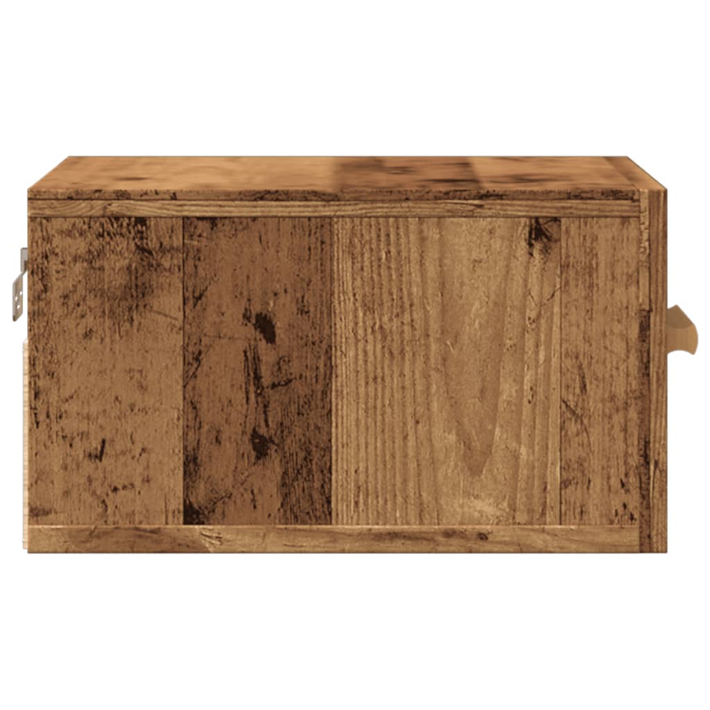 vidaXL Wisząca szafka nocna, stare drewno, 35x35x20 cm