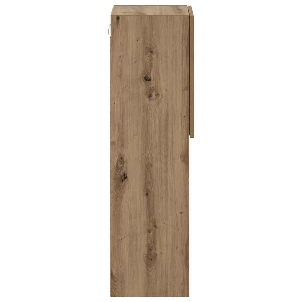 vidaXL Szafki TV, z LED, 2 szt., dąb artisian, 30,5x30x102 cm