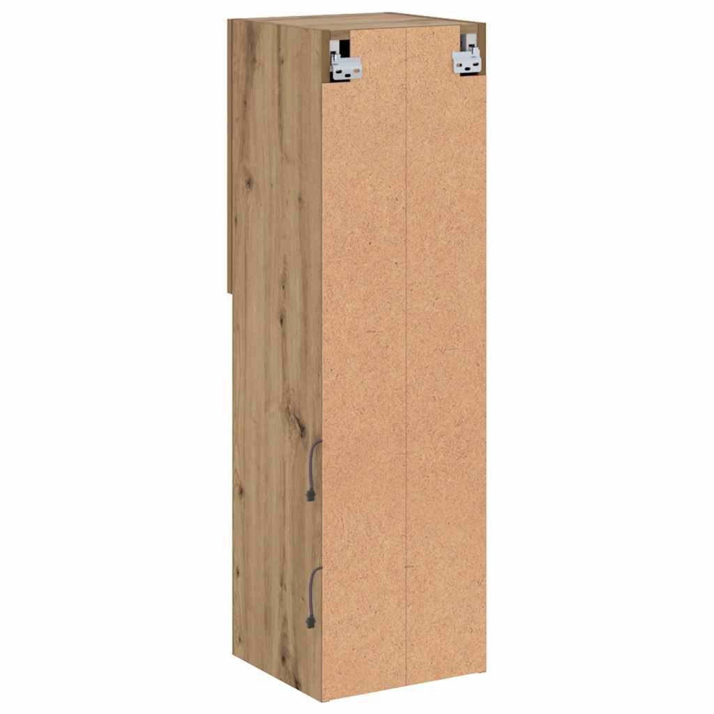 vidaXL Szafki TV, z LED, 2 szt., dąb artisian, 30,5x30x102 cm