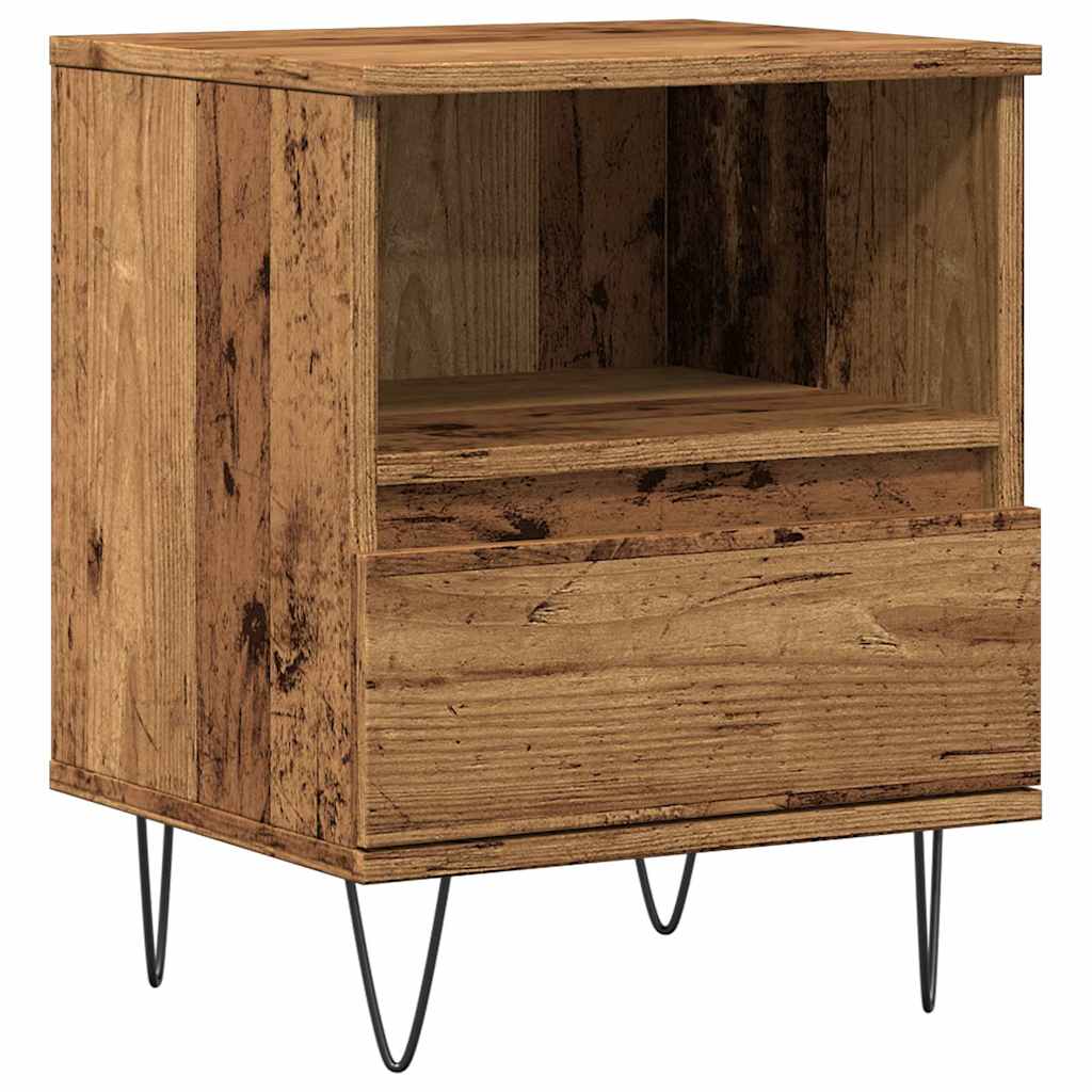 vidaXL Szafka nocna, stare drewno, 40x35x50cm, materiał drewnopochodny