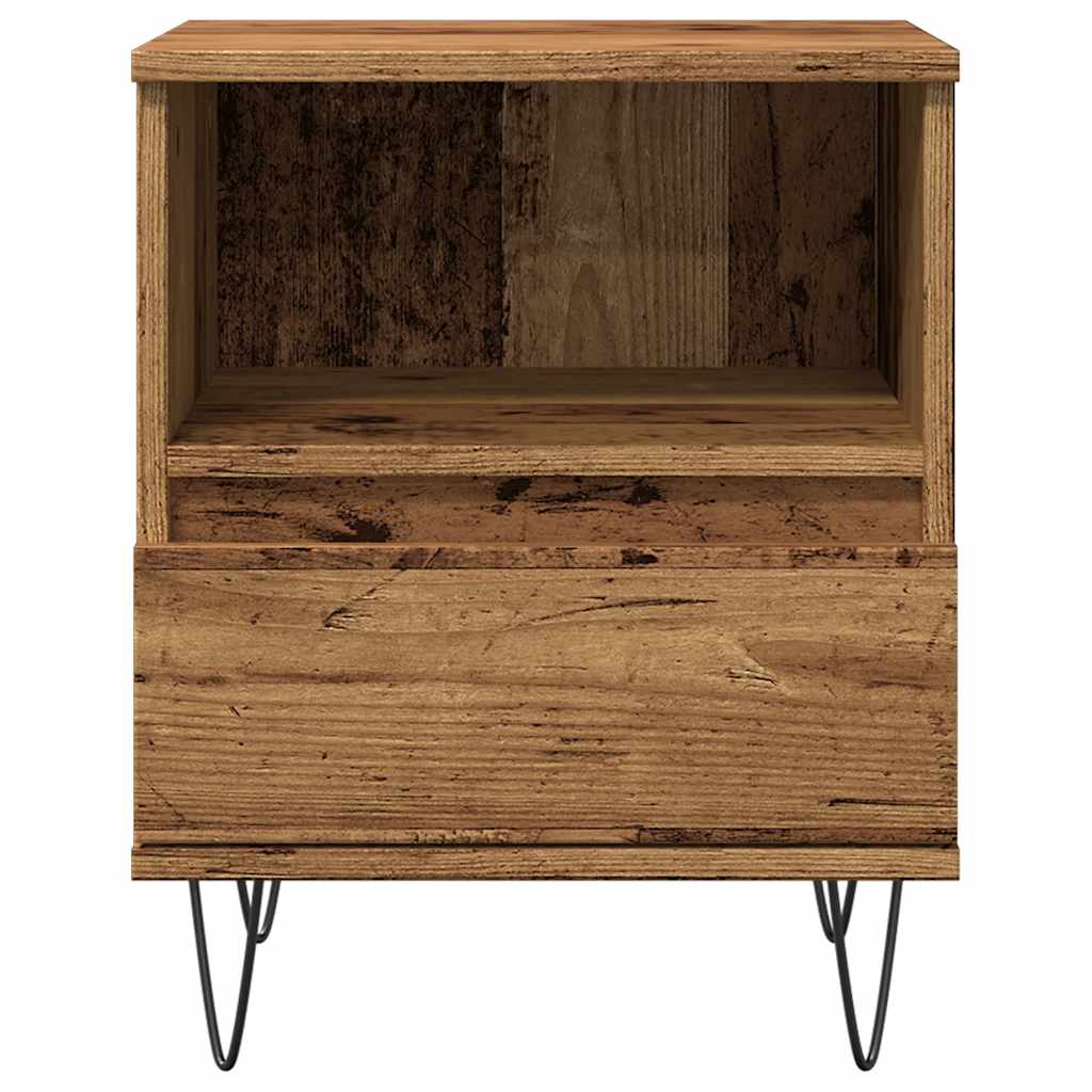 vidaXL Szafka nocna, stare drewno, 40x35x50cm, materiał drewnopochodny