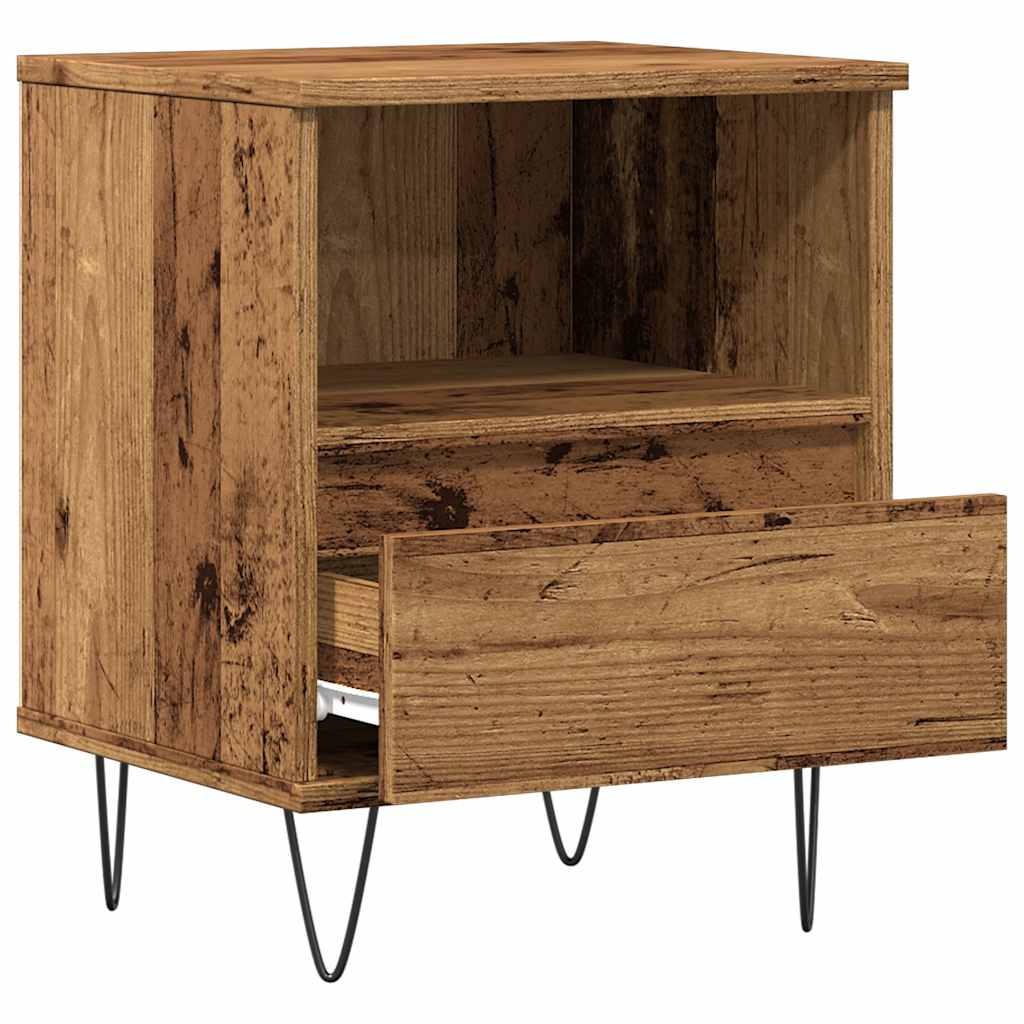 vidaXL Szafka nocna, stare drewno, 40x35x50cm, materiał drewnopochodny