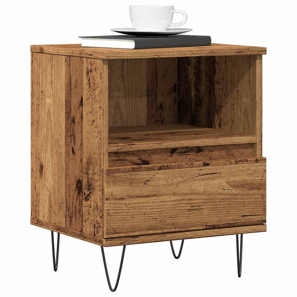 vidaXL Szafka nocna, stare drewno, 40x35x50cm, materiał drewnopochodny