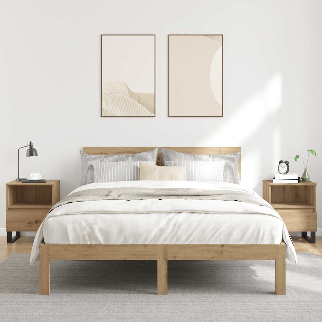 vidaXL Szafki nocne, 2 szt., dąb artisan, 40x35x50 cm