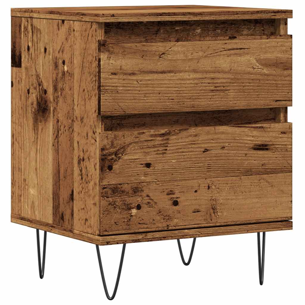 vidaXL Szafka nocna, stare drewno, 40x35x50cm, materiał drewnopochodny