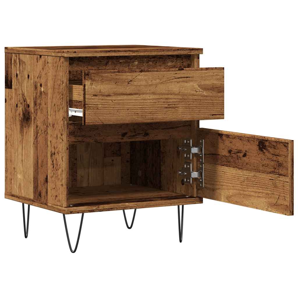vidaXL Szafka nocna, stare drewno, 40x35x50cm, materiał drewnopochodny