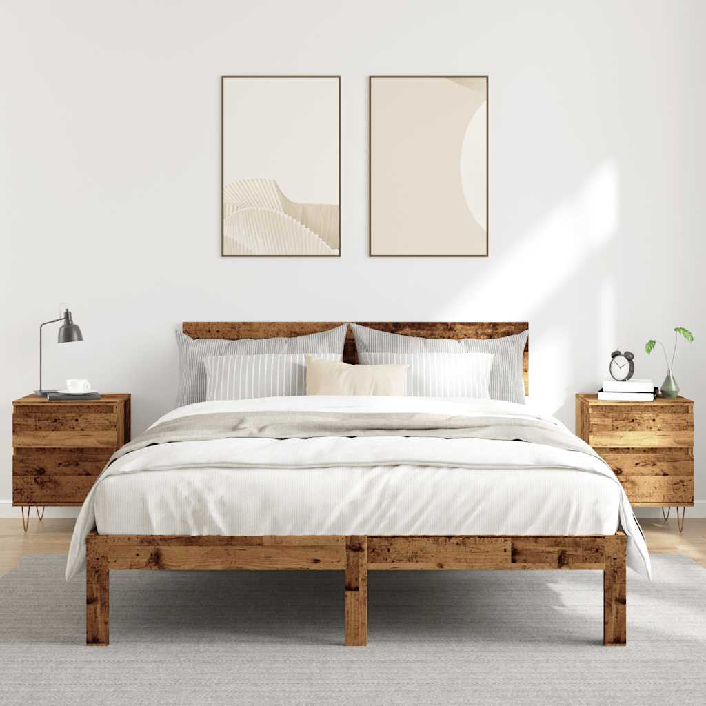 vidaXL Szafki nocne, 2 szt., stare drewno, 40x35x50 cm