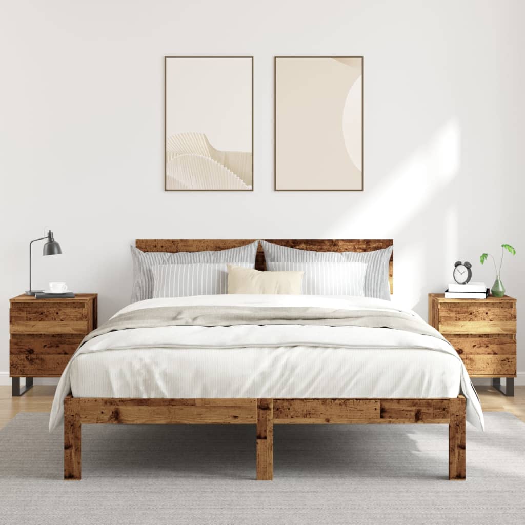 vidaXL Szafki nocne, 2 szt., stare drewno, 40x35x50 cm