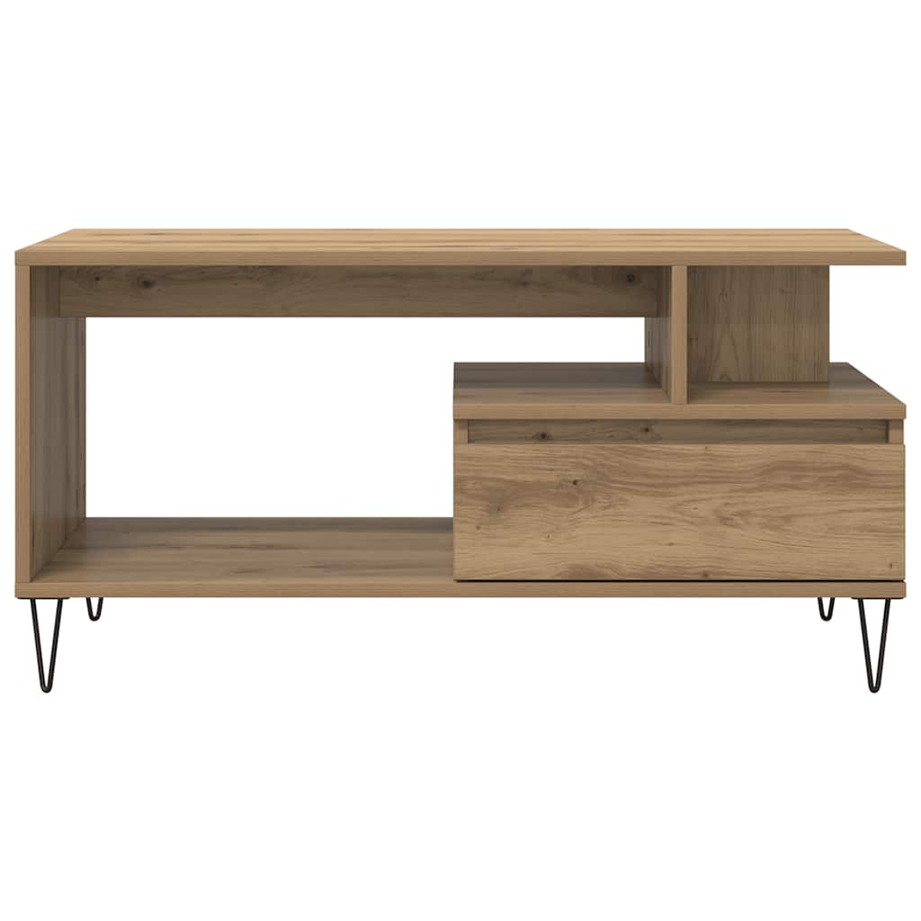 vidaXL Stolik kawowy, dąb artisan 90x49x45 cm, materiał drewnopochodny
