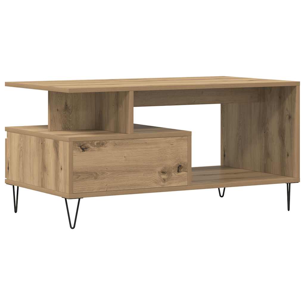 vidaXL Stolik kawowy, dąb artisan 90x49x45 cm, materiał drewnopochodny