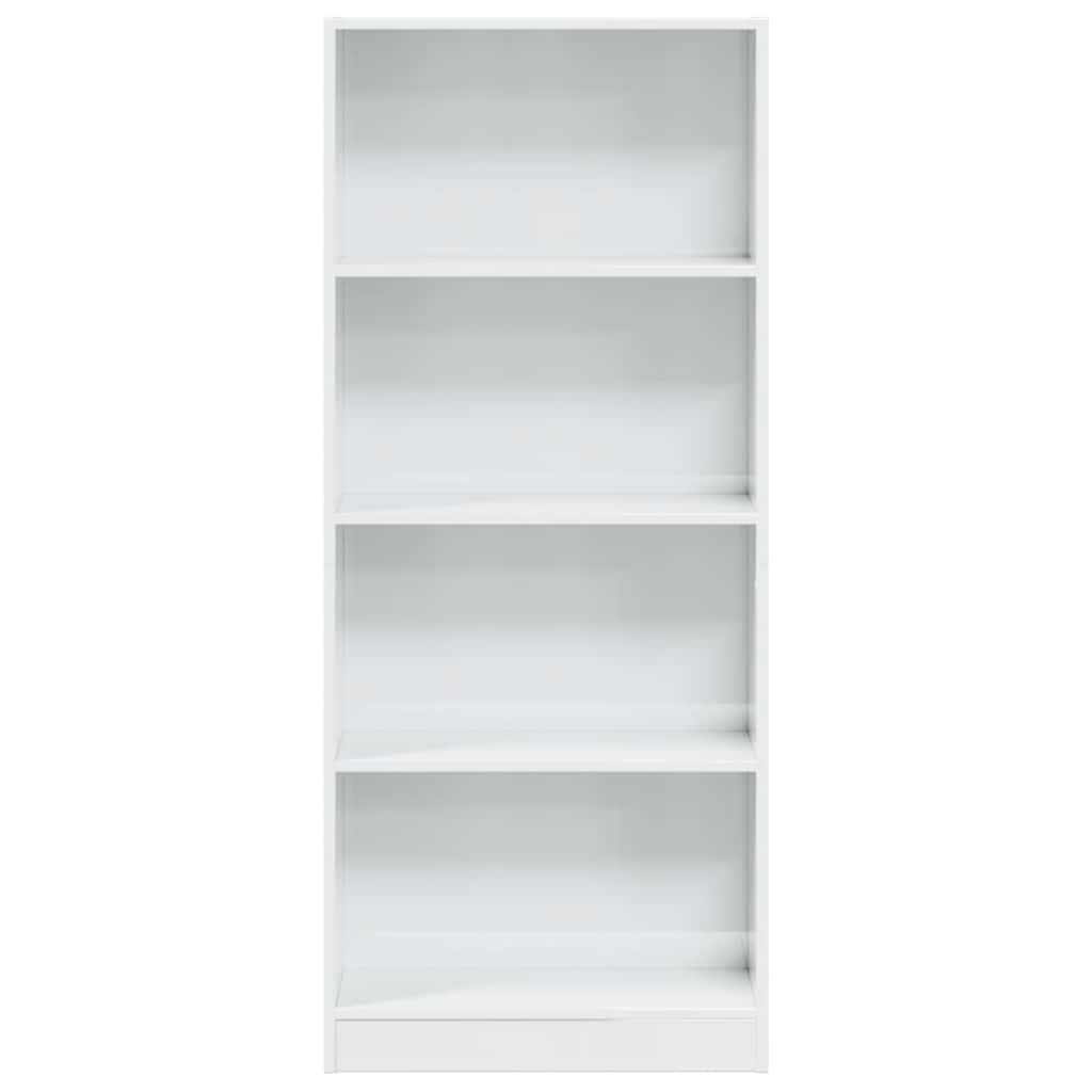 vidaXL Regał, biały, połysk, 60x24x143 cm, materiał drewnopochodny