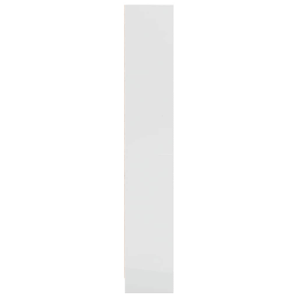 vidaXL Regał, biały, połysk, 60x24x143 cm, materiał drewnopochodny