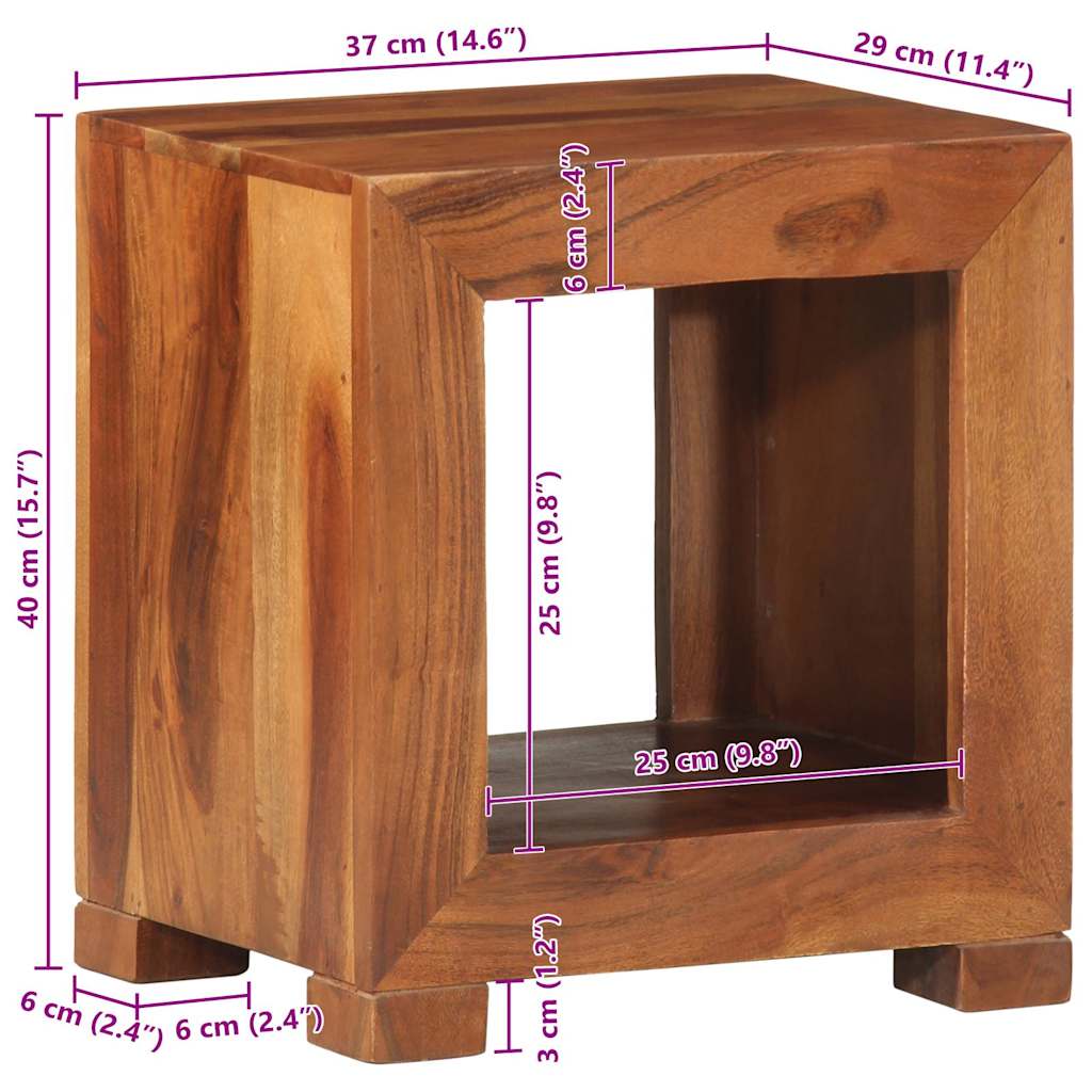 vidaXL Stolik pomocniczy, 37x29x40 cm, lite drewno akacjowe