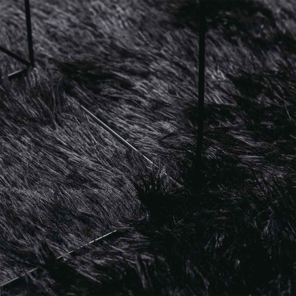 vidaXL Dywan shaggy z długim włosiem, NAVARRA, czarny, 100x100 cm