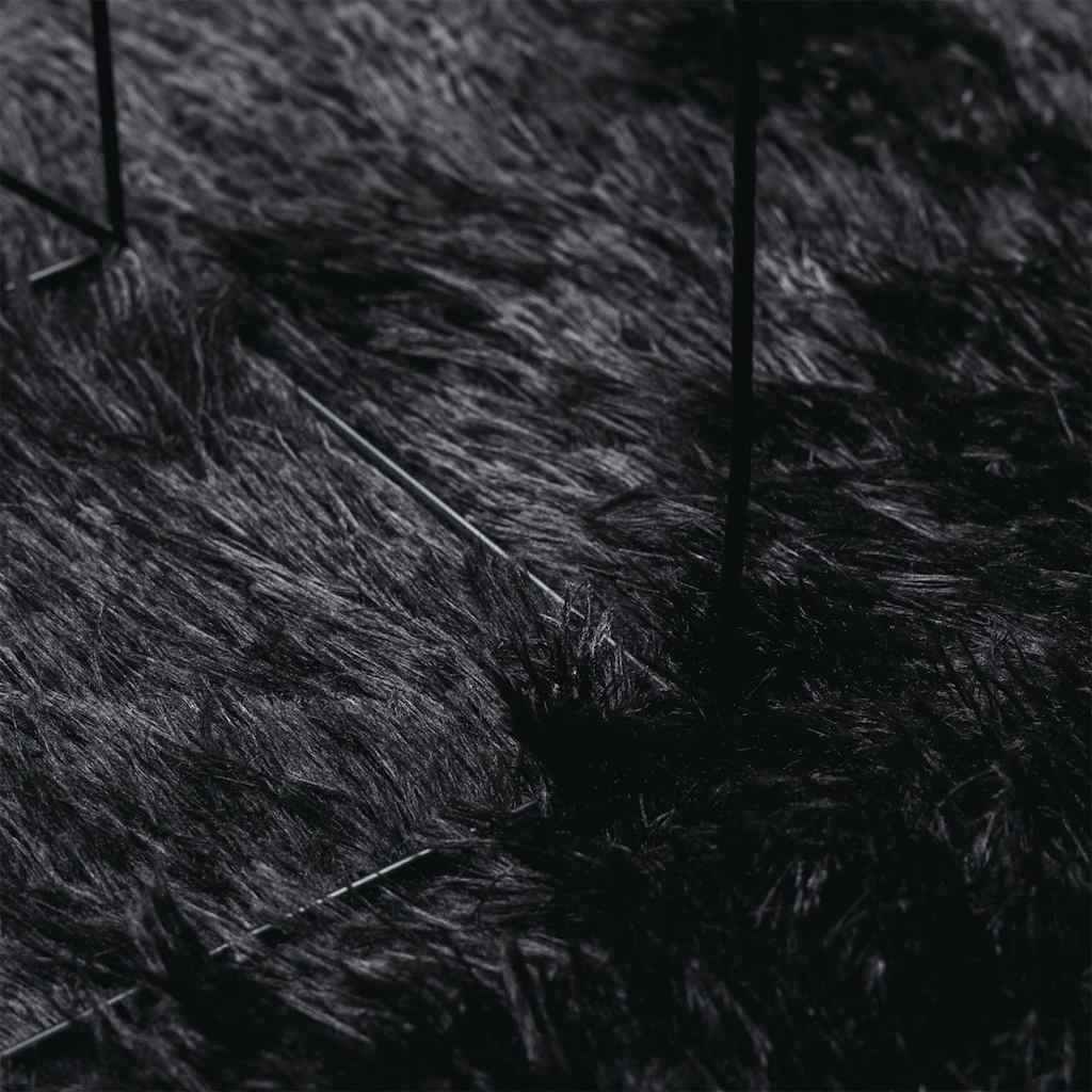 vidaXL Dywan shaggy z długim włosiem, NAVARRA, czarny, 120x120 cm