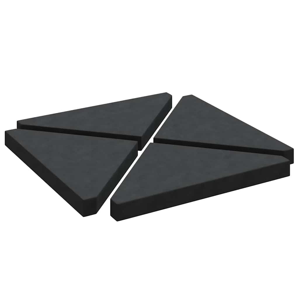 vidaXL Obciążniki do parasola, 4 szt., czarny granit, trójkątne, 14 kg
