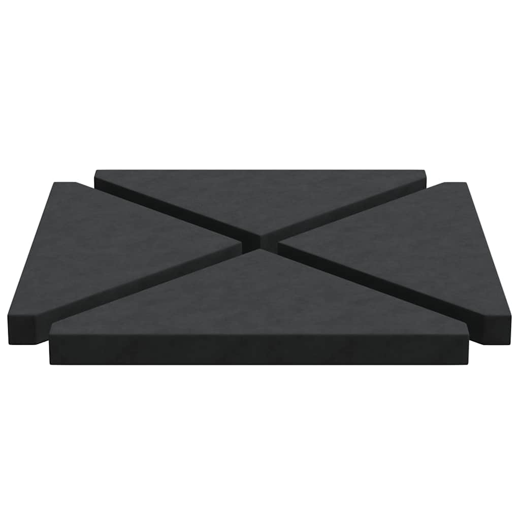 vidaXL Obciążniki do parasola, 4 szt., czarny granit, trójkątne, 14 kg