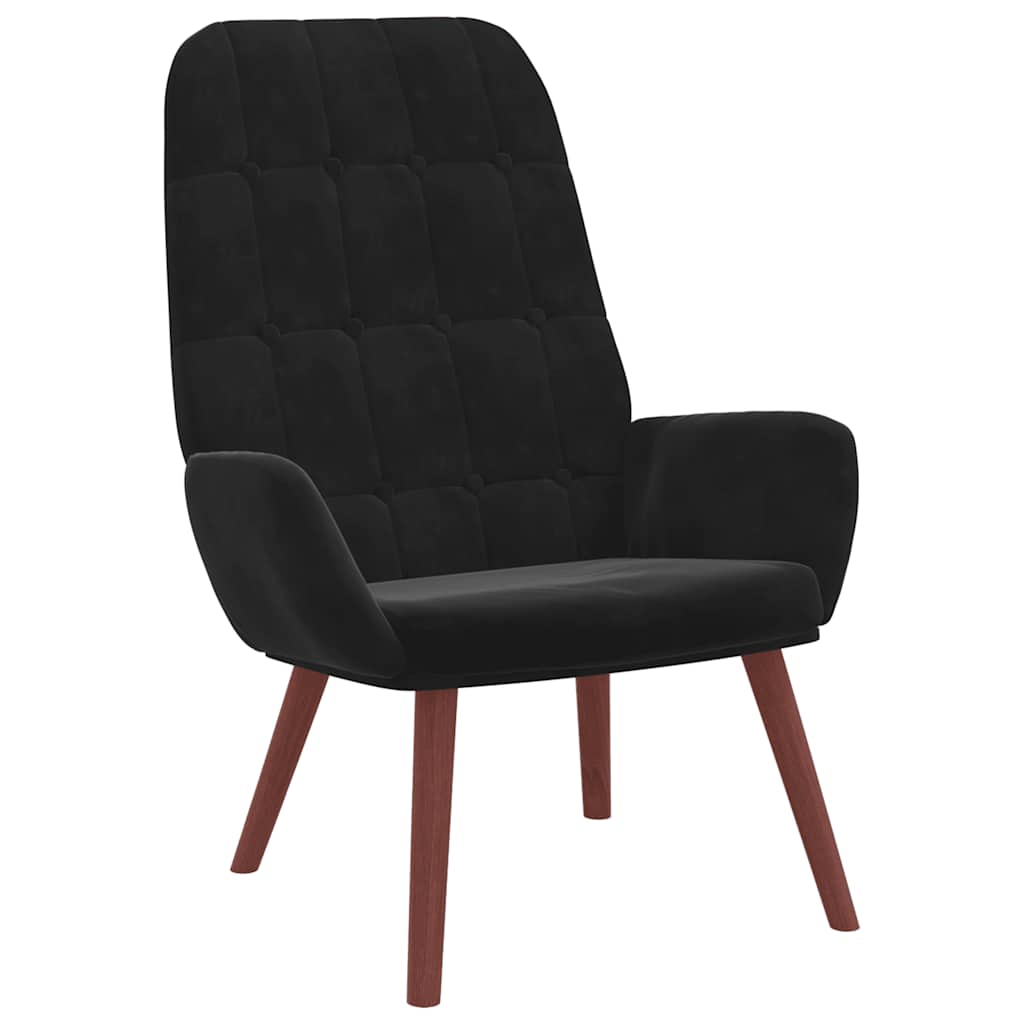 vidaXL Fotel, czarny, obity aksamitem
