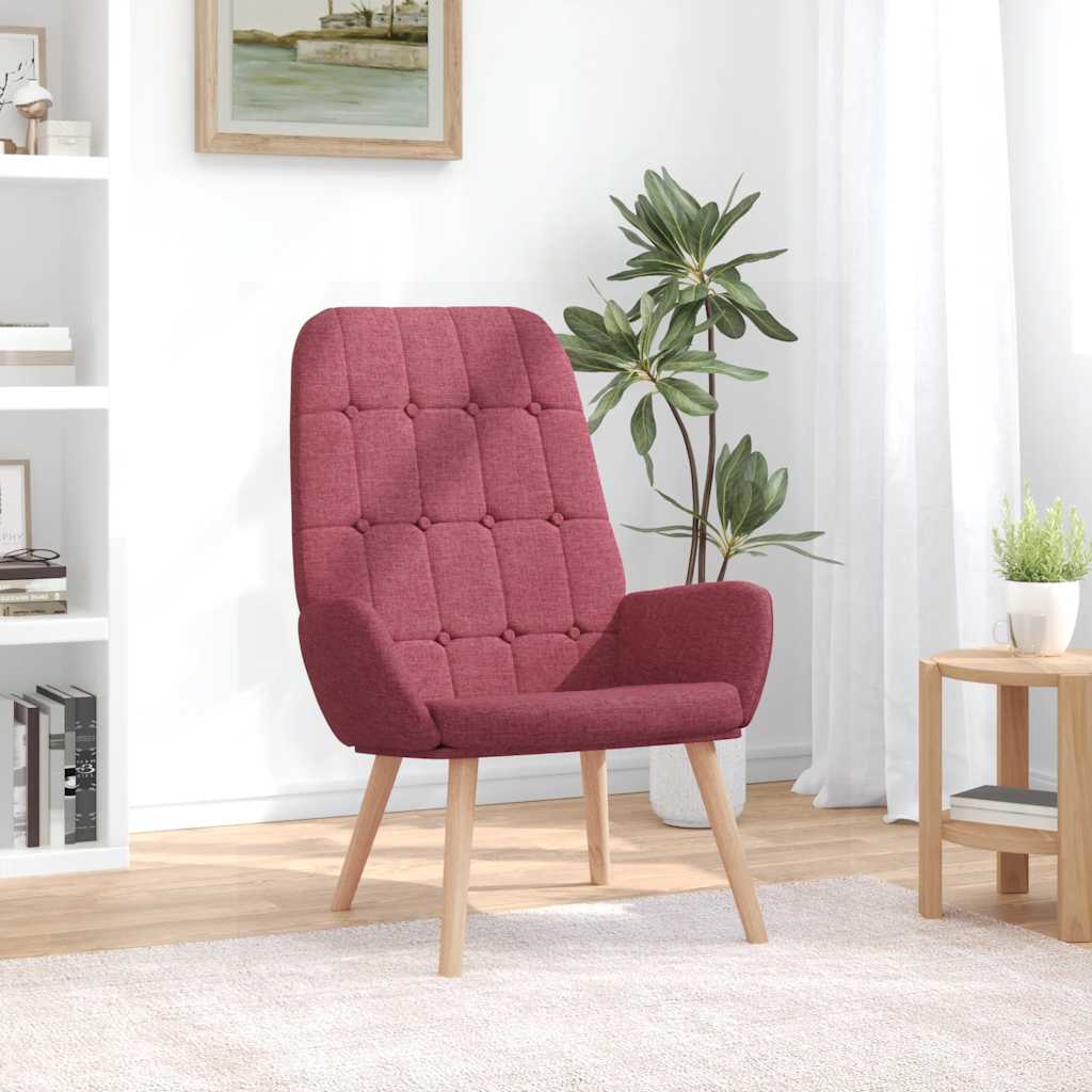 vidaXL Fotel, winna czerwień, obity tkaniną