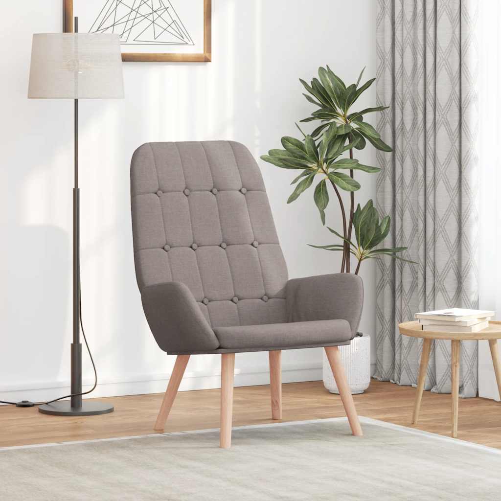 vidaXL Fotel wypoczynkowy, kolor taupe, obity tkaniną