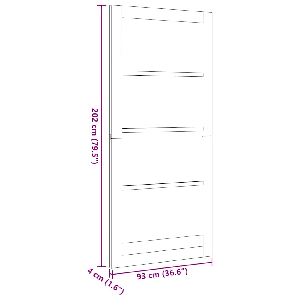 vidaXL Drzwi wewnętrzne ORKDAL Brązowy 93 x 202 cm
