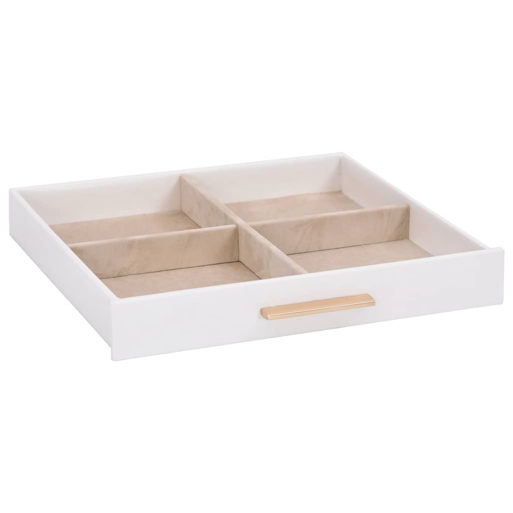 vidaXL Pudełko na biżuterię 3-warstwowe białe 23x20,5x14 cm