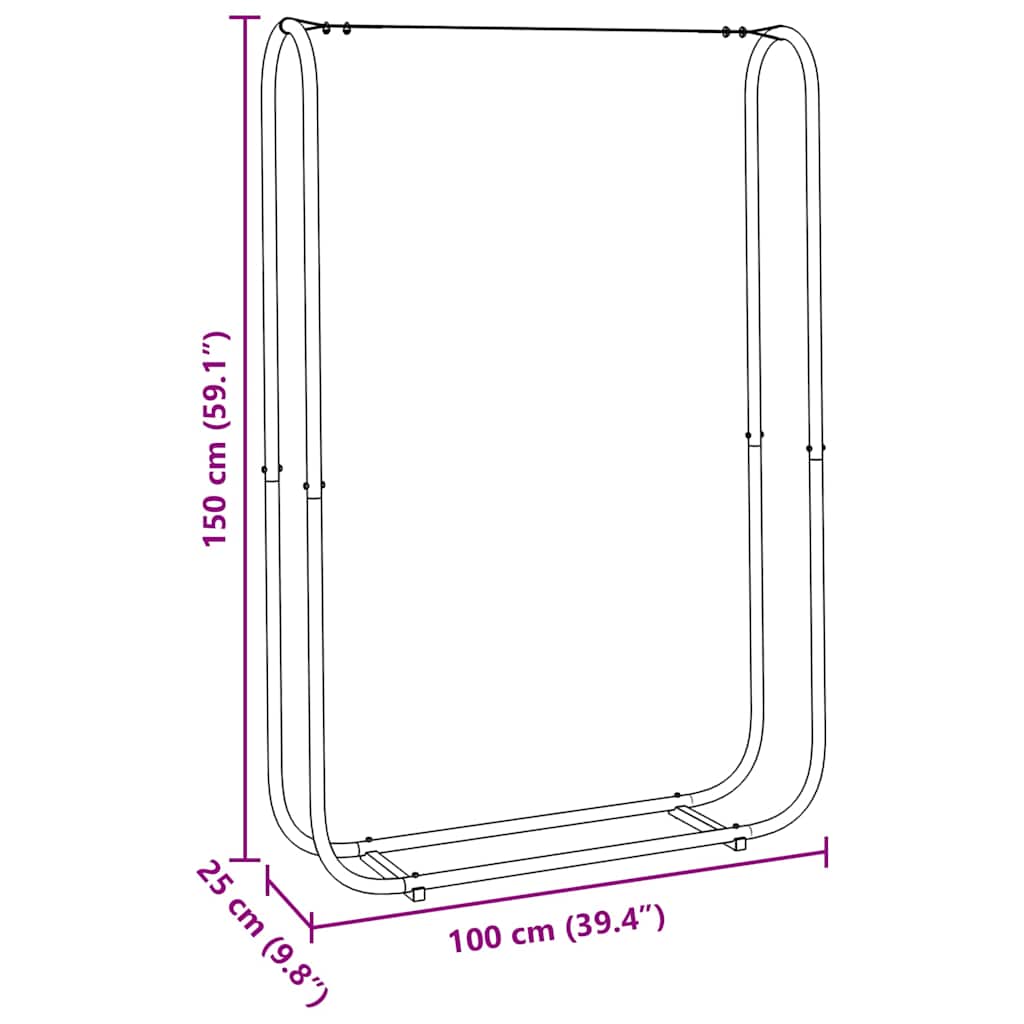 vidaXL Stojak na drewno opałowe 100x25x150 cm Stal ocynkowana
