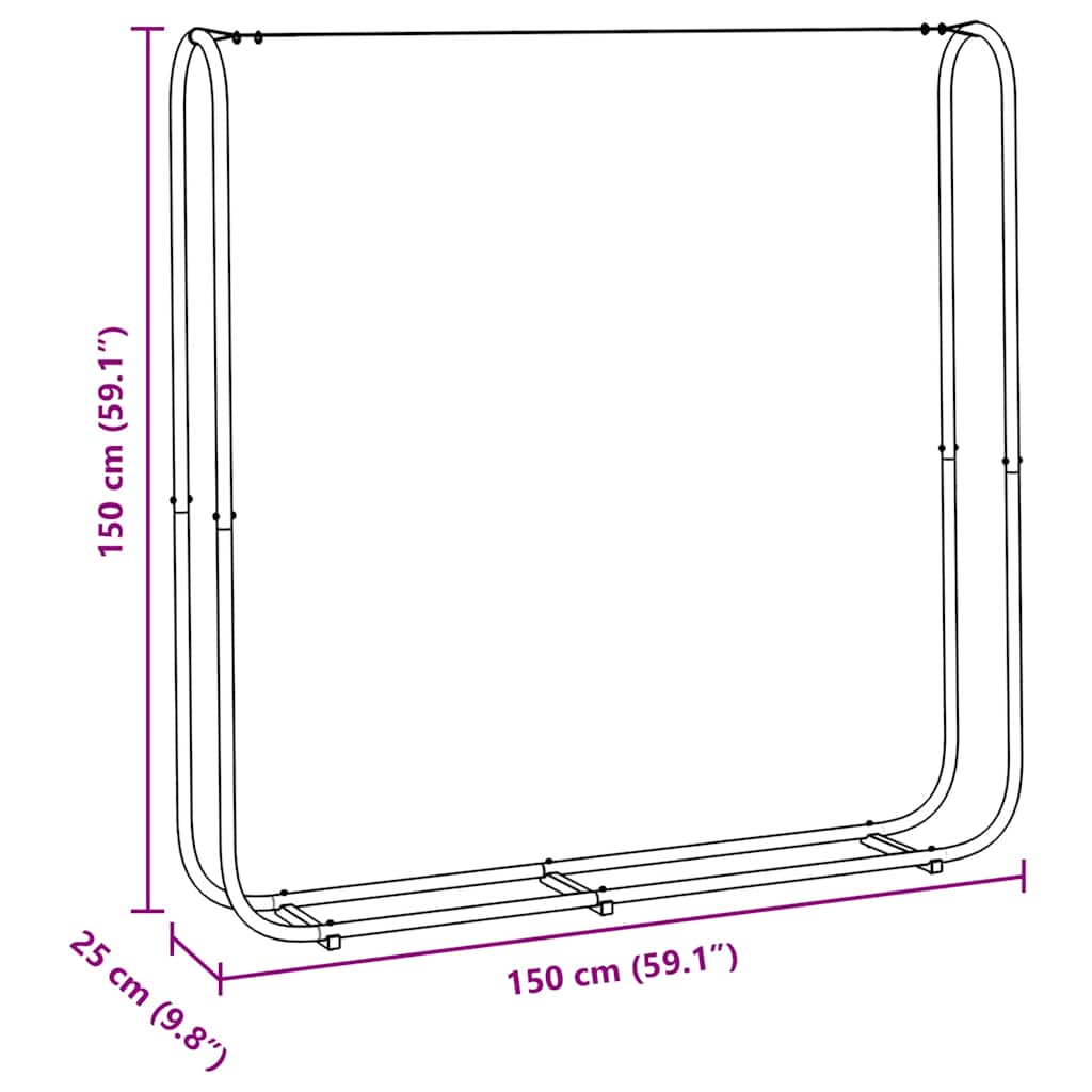 vidaXL Stojak na drewno opałowe 150x25x150 cm Stal ocynkowana
