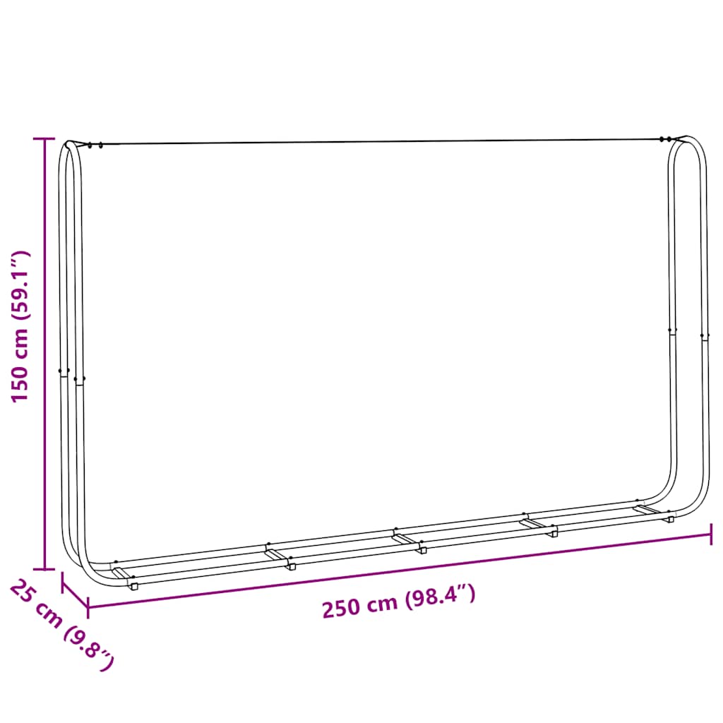 vidaXL Stojak na drewno opałowe 250x25x150 cm Stal ocynkowana