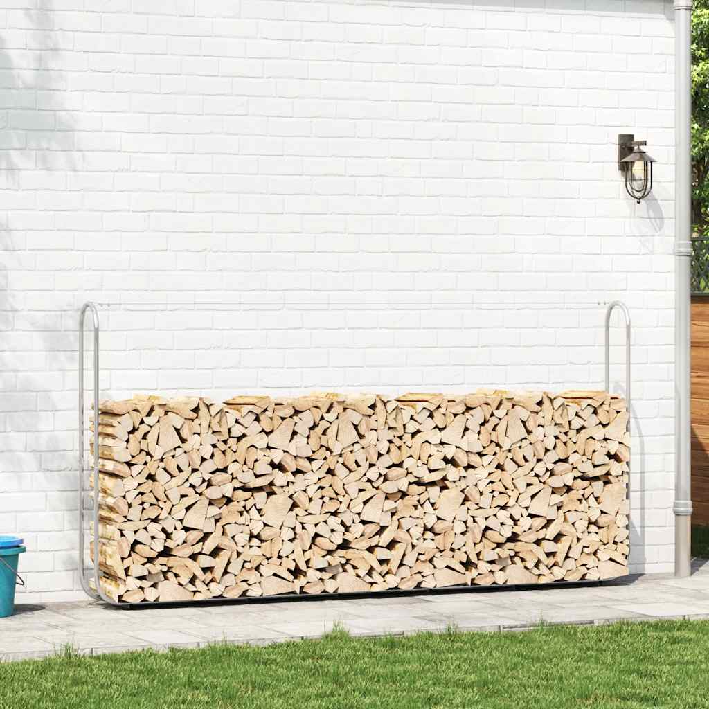 vidaXL Stojak na drewno opałowe 300x25x150 cm Stal ocynkowana