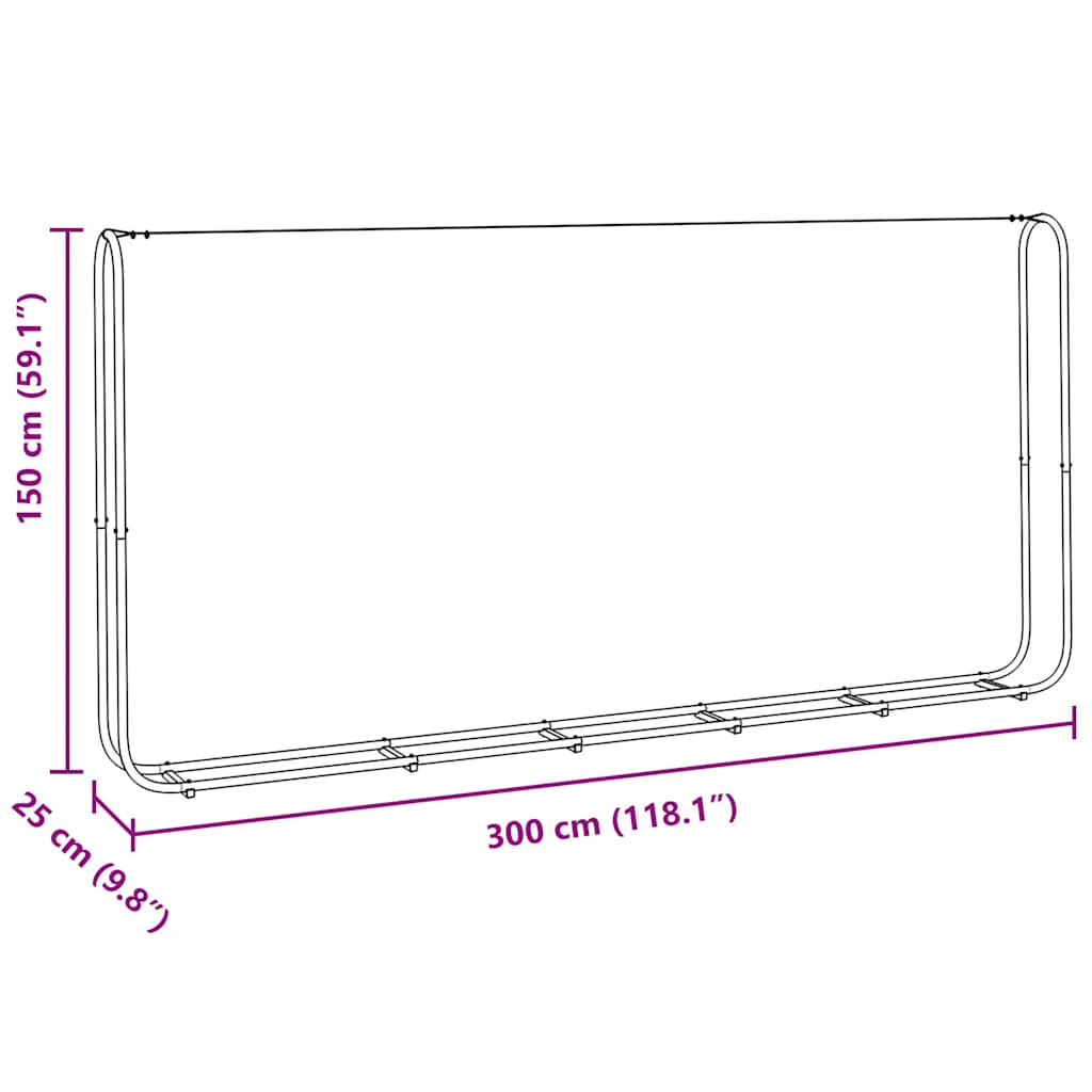 vidaXL Stojak na drewno opałowe 300x25x150 cm Stal ocynkowana