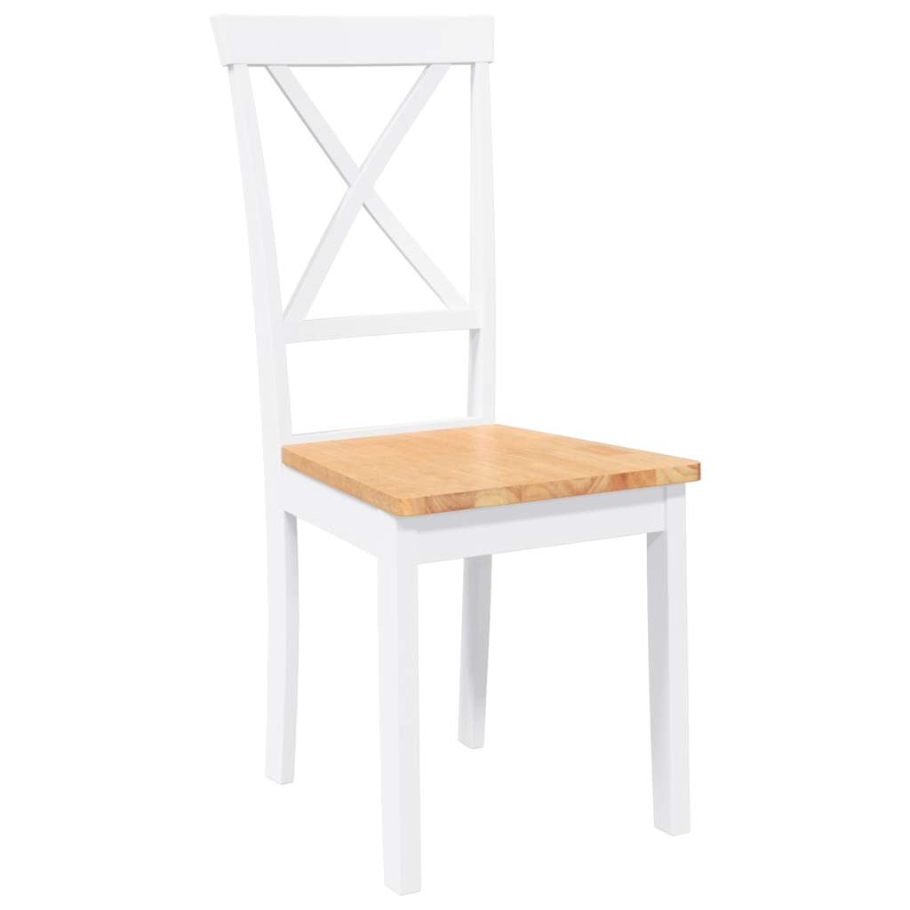 vidaXL Krzesła do jadalni 2 szt. Białe lite drewno gumowe