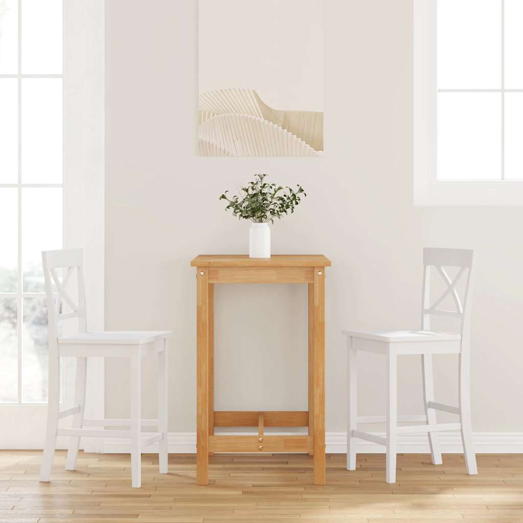 vidaXL Hokery barowe 2 szt. Białe lite drewno gumowe