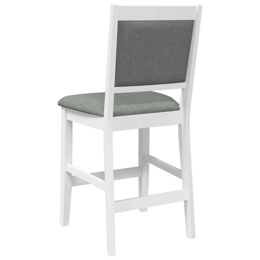 vidaXL Hokery barowe z poduszkami 2 szt. Białe lite drewno gumowe