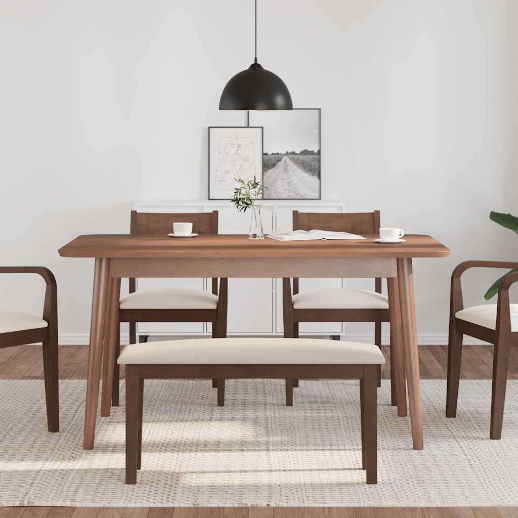 vidaXL Ławka 90 cm Brązowa lite drewno Guma