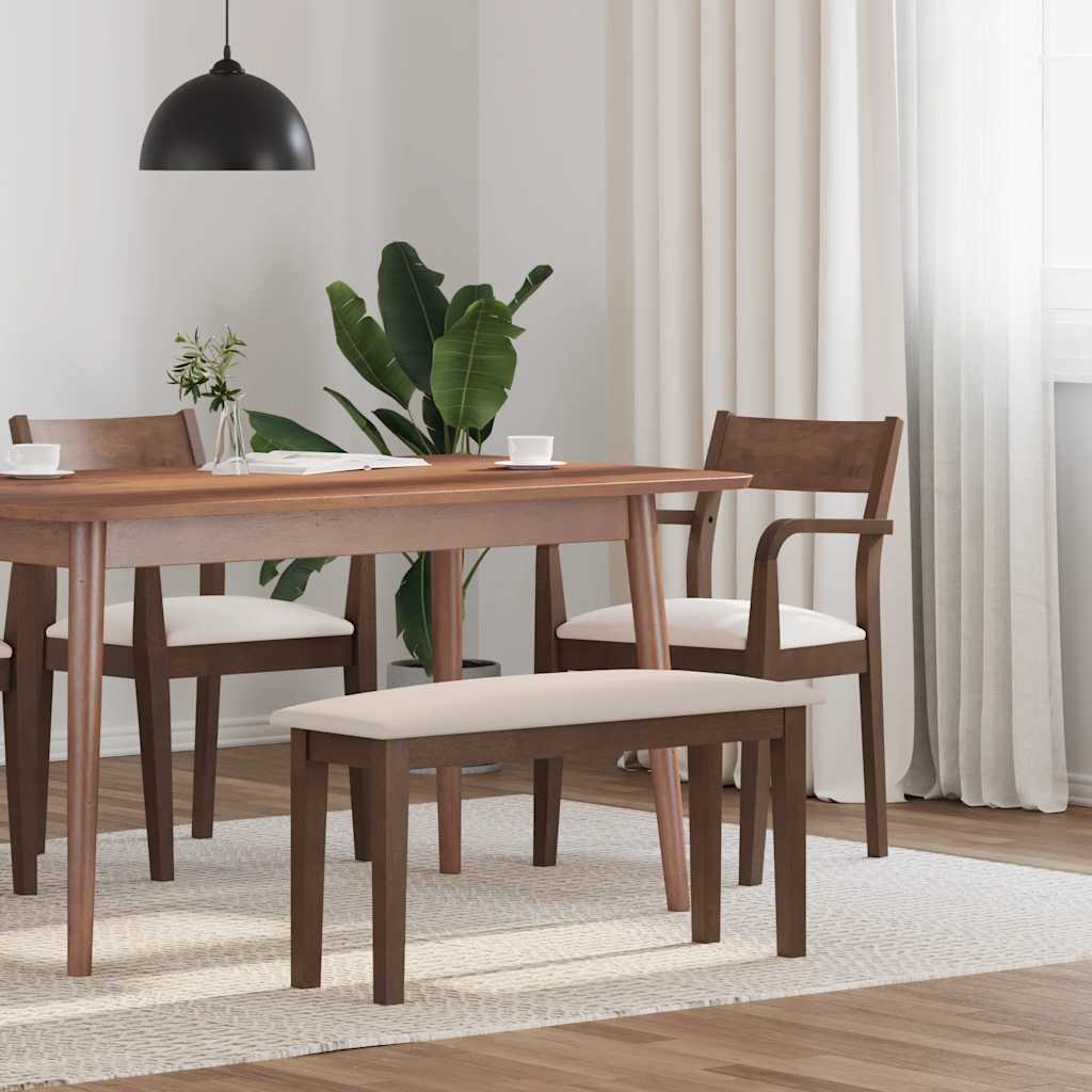 vidaXL Ławka 90 cm Brązowa lite drewno Guma