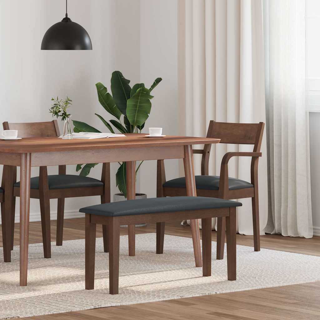 vidaXL Ławka 90 cm Brązowa lite drewno Guma