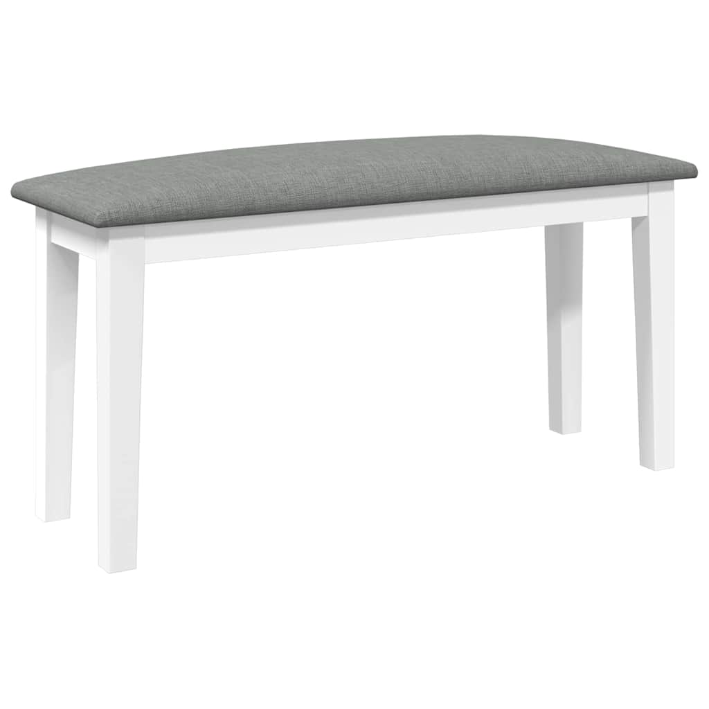vidaXL Ławka 90 cm Biała lite drewno guma