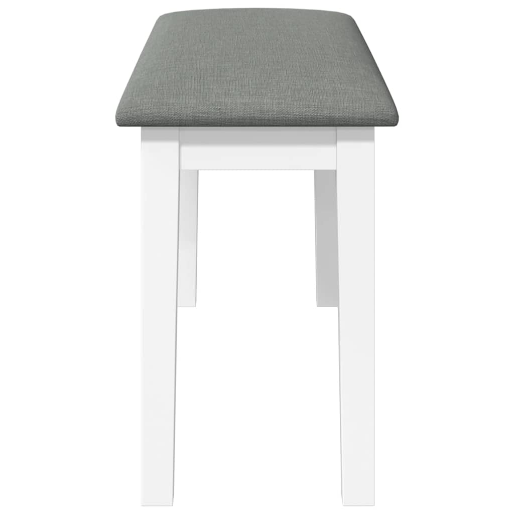 vidaXL Ławka 90 cm Biała lite drewno guma